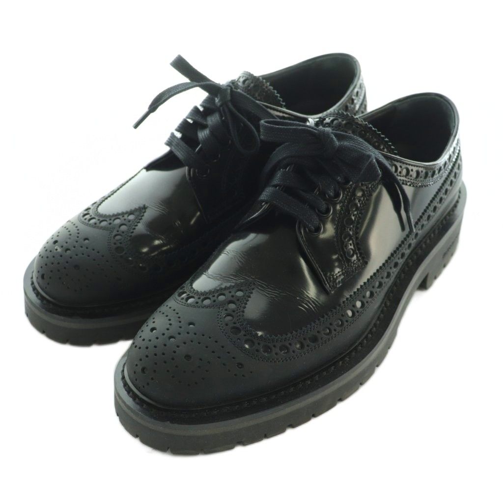 バーバリー BURBERRY ダービーシューズ ウイングチップ レザー 40 黒