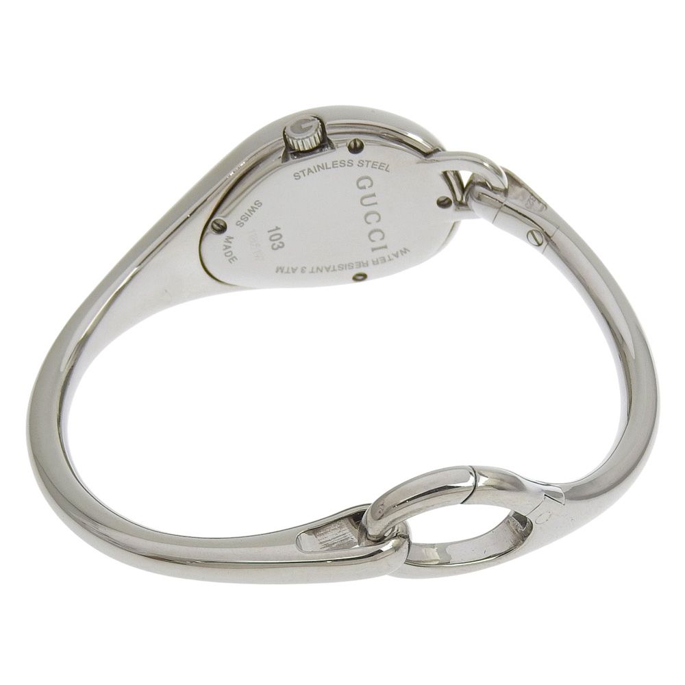  GUCCI グッチ 2 Pダイヤ バングル 103 ステンレススチール クオーツ アナログ表示 レディース 白文字盤 腕時計 その他 時計