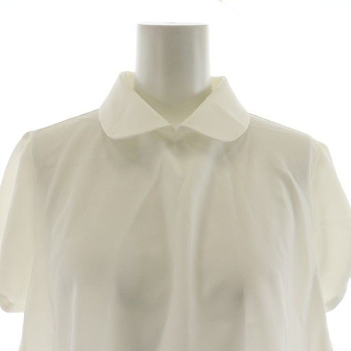  ヨリ yori サラサラ襟付き ブラウス シャツ 半袖 38 白 ホワイト YR 2221-069 SM AN 75 半袖 シャツ ブラウス