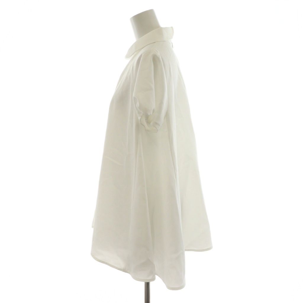 ヨリ yori サラサラ襟付き ブラウス シャツ 半袖 38 白 ホワイト YR 2221-069 SM AN 75