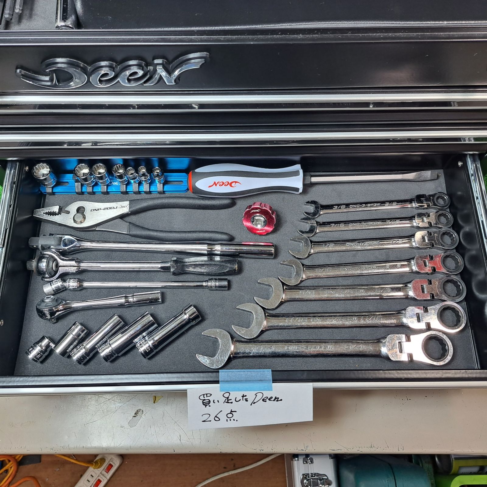 DEEN 3段ツールボックス ディーン インチ エントリーツールセット