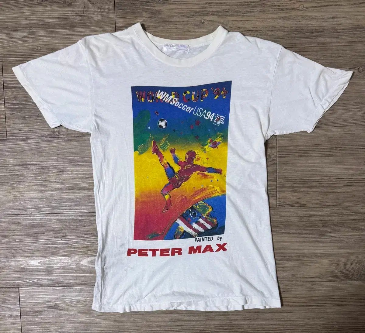 1994 アメリカ WORLD CUP poster Tシャツ Peter MAX POP ART The Beatles