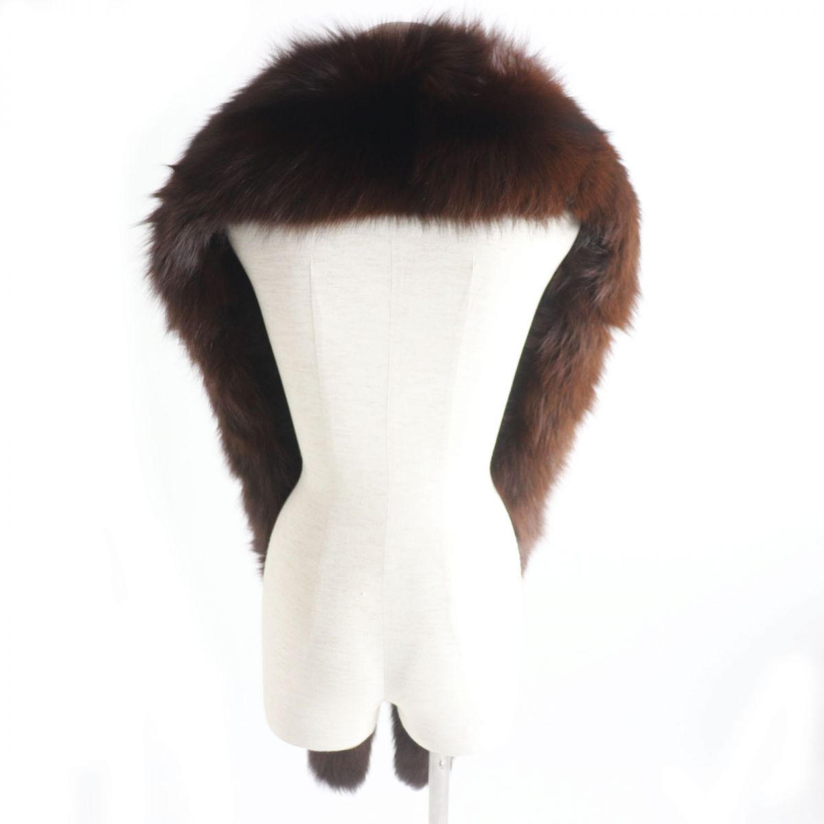 極美品○FOX フォックス 房付き 本毛皮ショール/ストール/ティペット