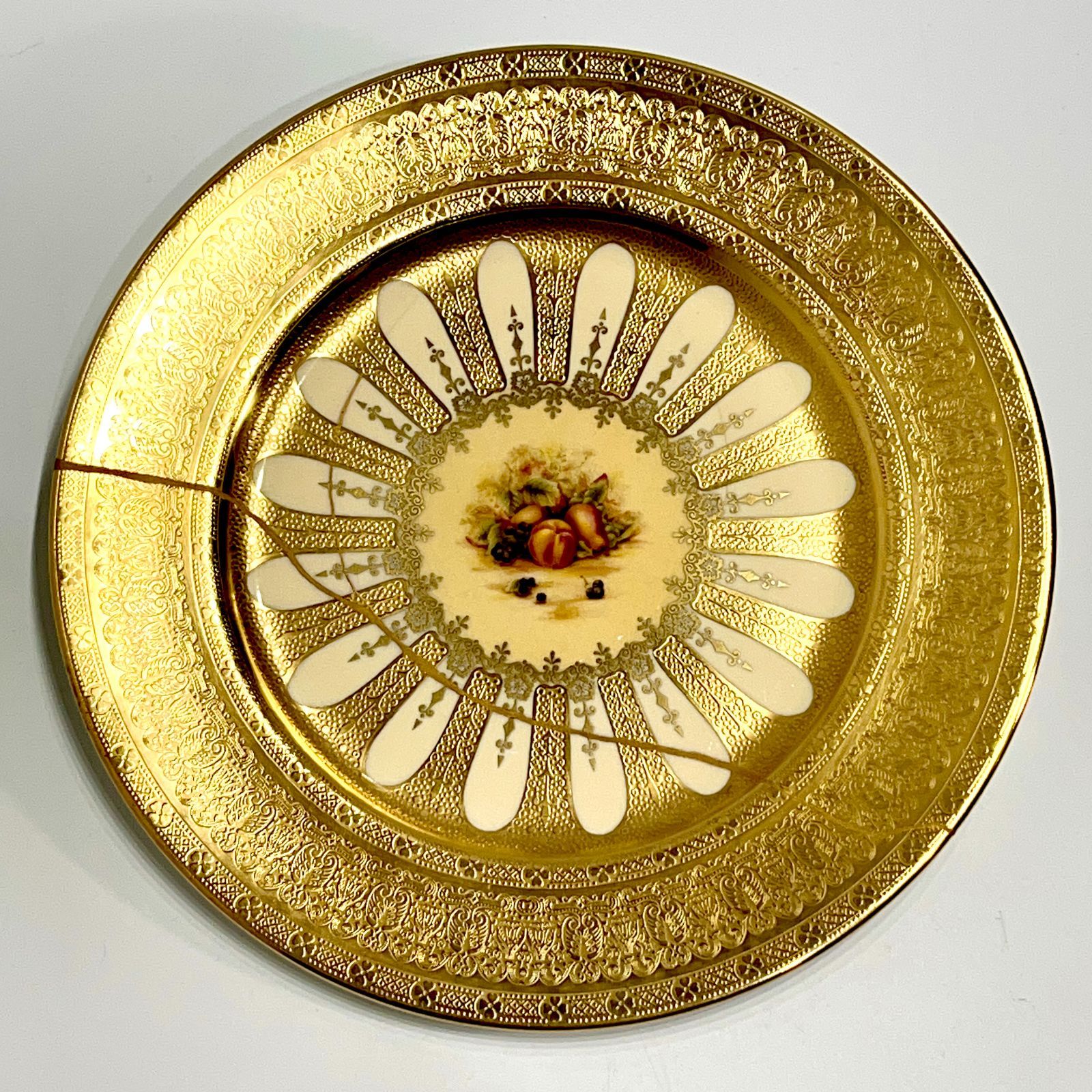 AYNSLEY/エインズレイ 絵皿 ゴールド 訳あり品 希少ヴィンテージ エインズレイ オーチャードゴールド アッシ