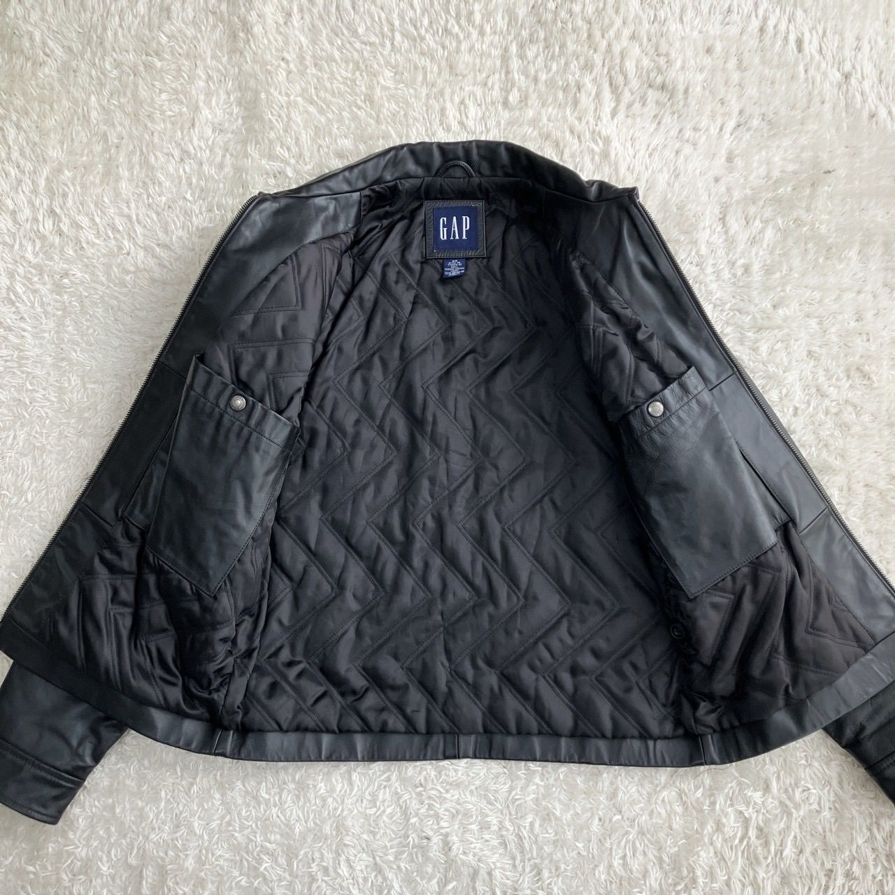 美品！90s OLD GAP オールドギャップ レザー ジャケット ブラック M