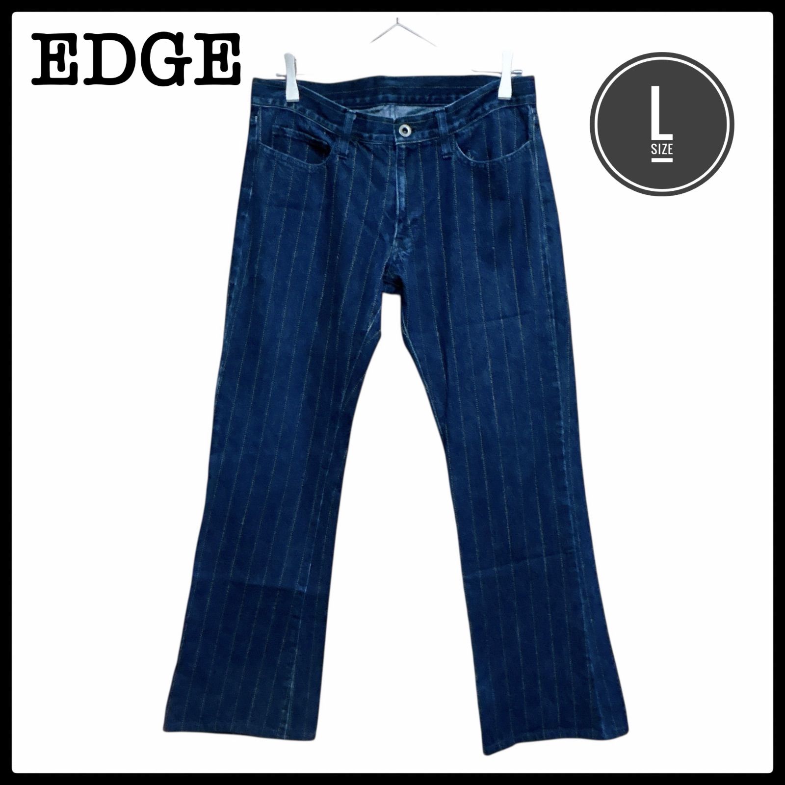 希少 EDGE rupert エッジルパード ストライプ デニム フレアパンツ 