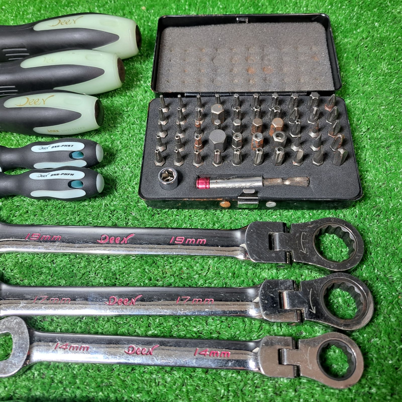 ディーン Deen ミリ 付替式ビットセット×２箱 その他レンチ ドライバー類11本セット