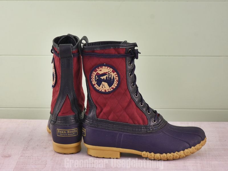 E 342 L.L.Bean ビーンブーツ ナイロン エンジ レディース W 9 M 26 cm