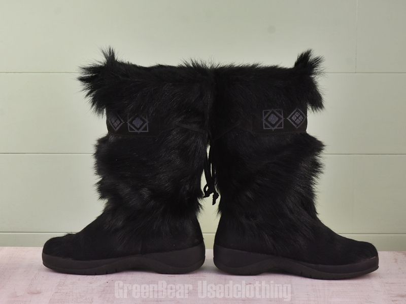  E 347 イタリア製 TECNICA ビンテージ エスキモーブーツ 黒 レディース EU 38.5 USL 7.5 24 cm その他 靴