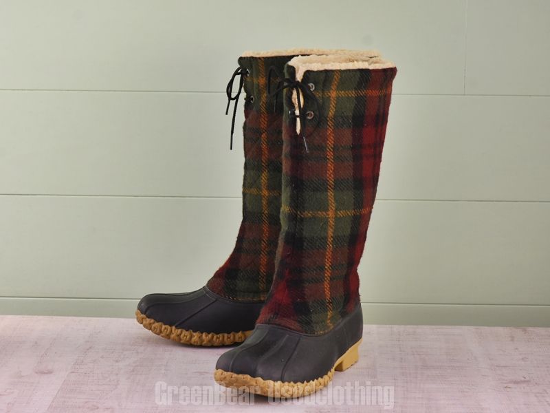 E 352 L Bean ビーンブーツ チェック柄 メンズ 25 cmくらい