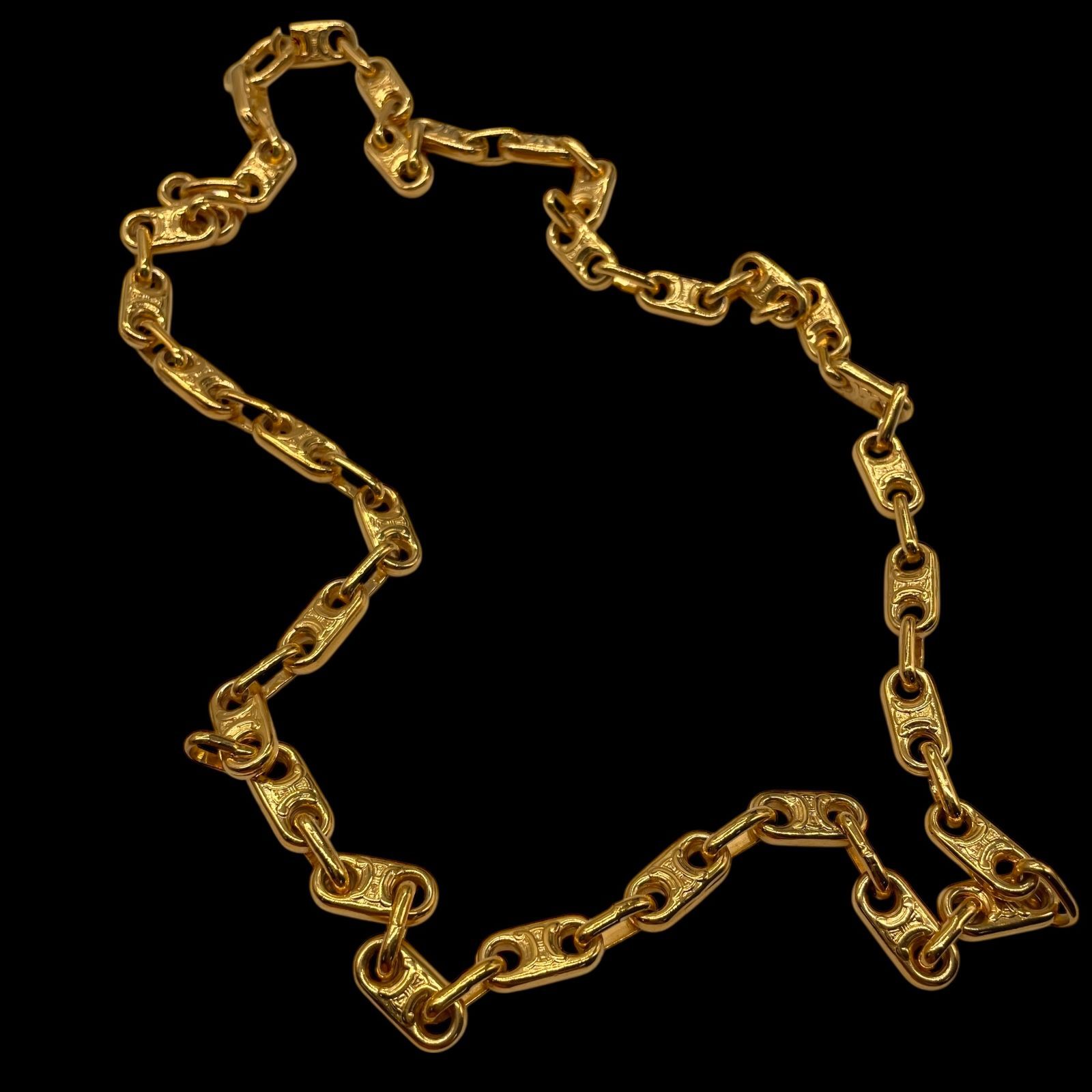 希少 CELINE セリーヌ ロングチェーンネックレス トリオンフチェーン