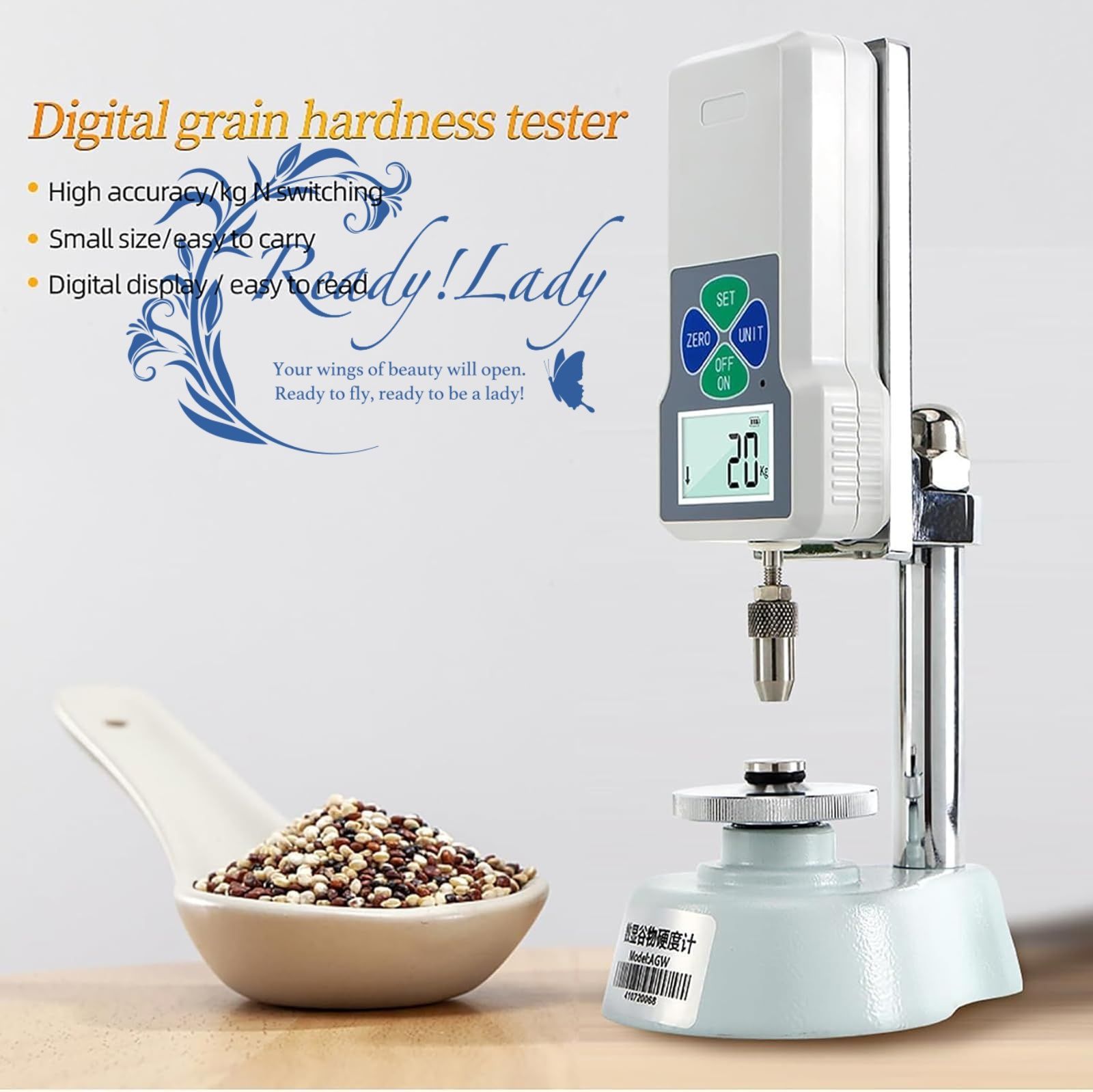 デジタル粒硬度テスター 小麦および米の硬度テスター 3つの測定モード プリセット値アラーム 小麦 トウモロコシ 大豆 ムンゲン