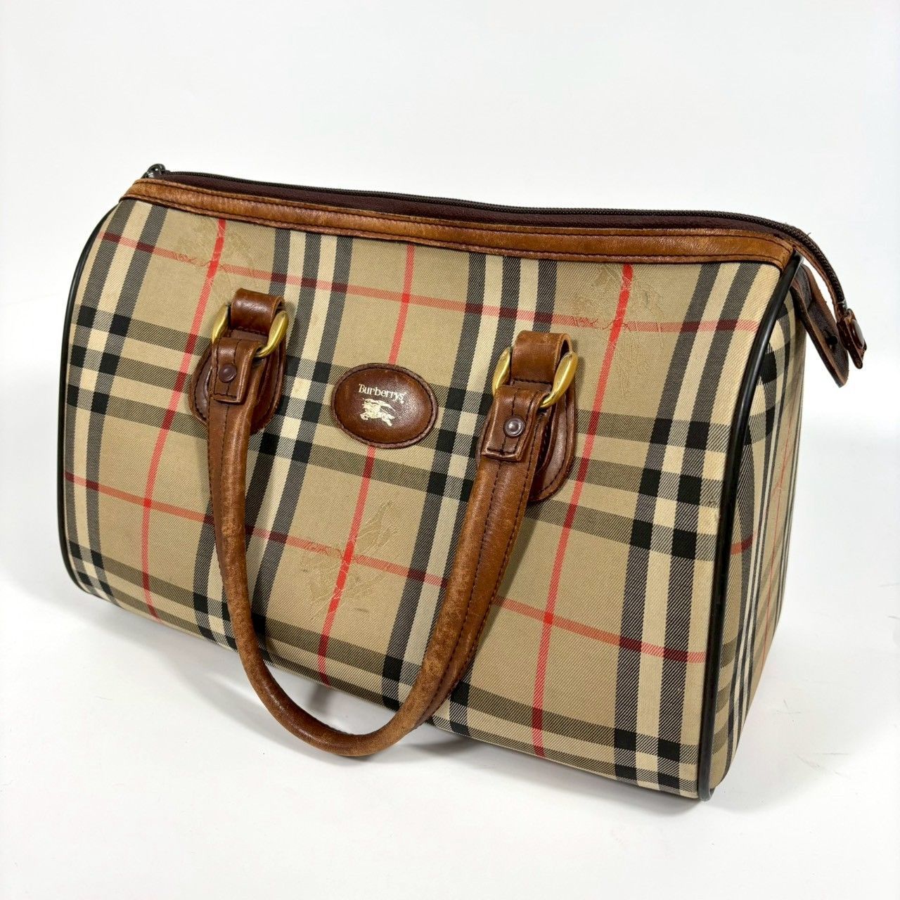 BURBERRY バーバリー PVC レザー ミニボストンバッグ ハンドバッグ