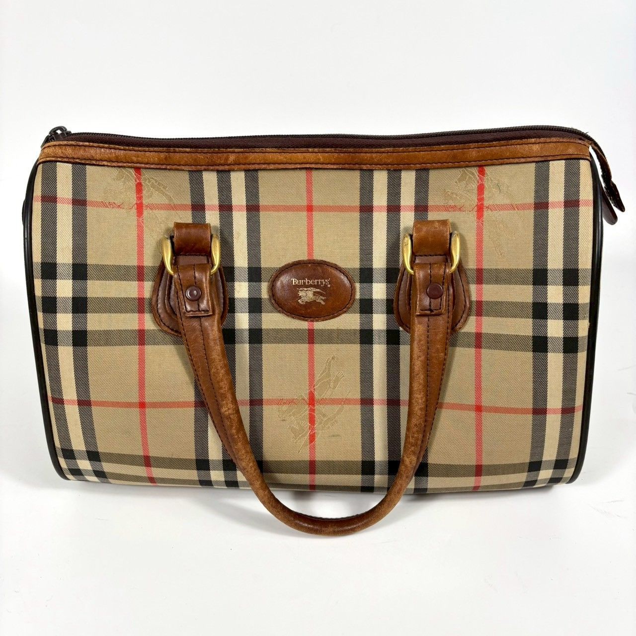 BURBERRY バーバリー PVC レザー ミニボストンバッグ ハンドバッグ