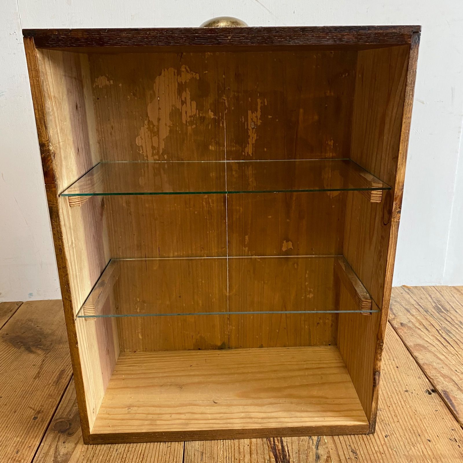 アンティーク 古家具 卓上ガラス棚 小型ショーケース 木製 飾り棚