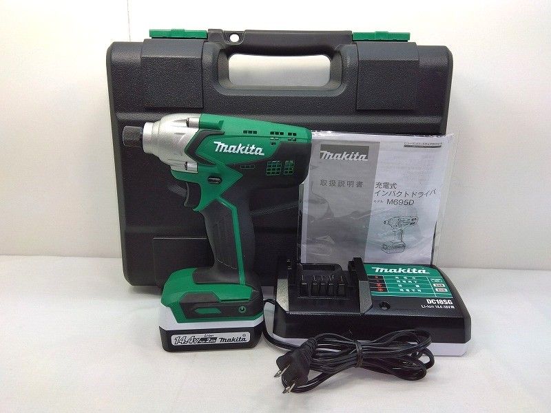 s 25 g-A 866 k makita マキタ 充電式インパクトドライバ 14.4 V M 695 D バッテリ×1 充電器 ケース付