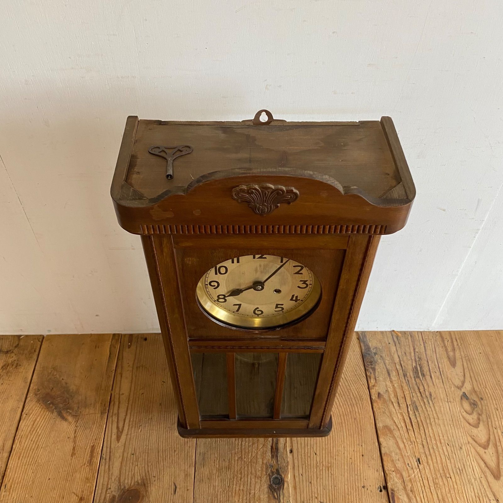 アンティーク 柱時計 振り子時計 古道具 木製時計 レトロ y406 - メルカリ