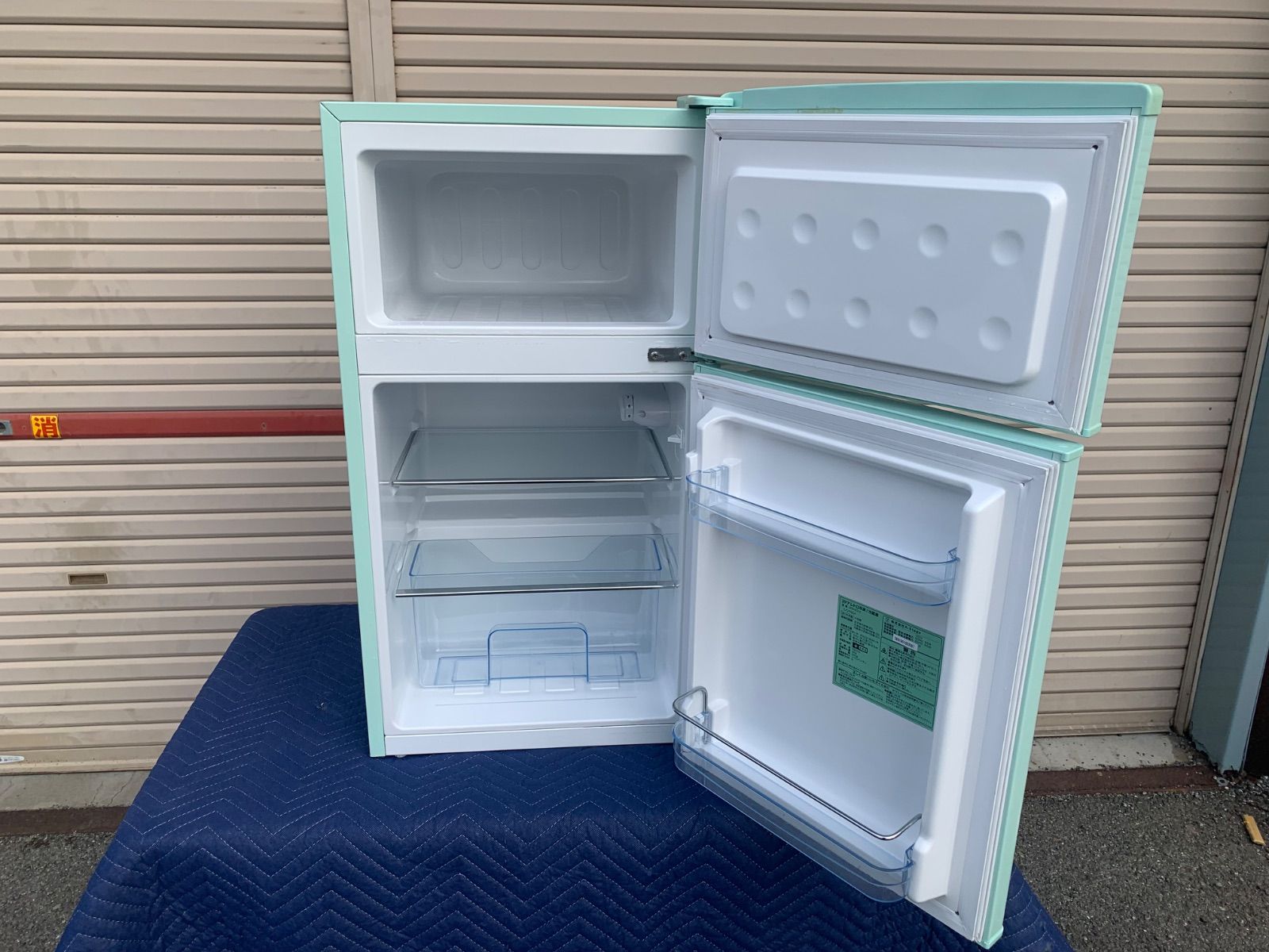 レトロ調 2ドア冷蔵庫 Grand-Line ミントグリーン 2018年製 - メルカリ