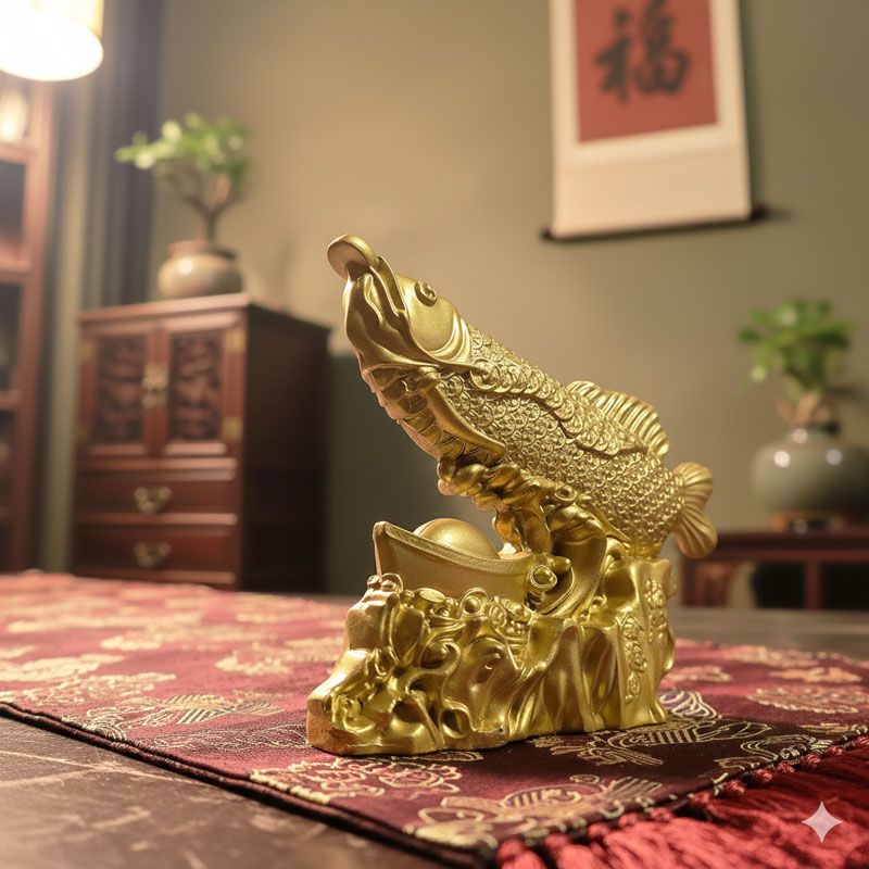 置物 風水 アロワナ 龍魚 オブジェ 工芸品 模様替え ディスプレイ