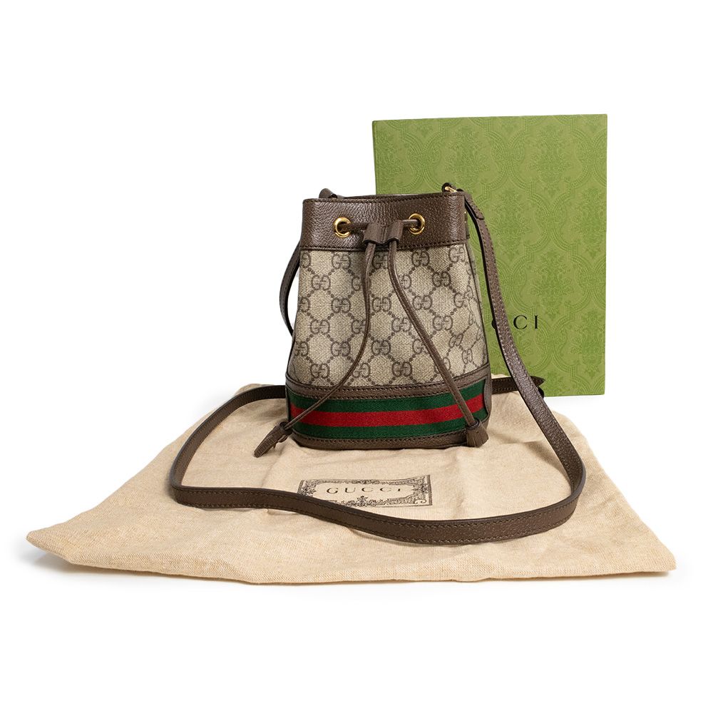 GUCCI グッチ オフィディア 　GGスプリーム 　 ミニバケットバッグ  550620 ショルダーバッグ
 カーフ/GGスプリームキャンバス ベージュ×エボニー レディース【中古】【207】 Amazon | [グッチ] ショルダーバッグ レディース バケットバッグ ミニ