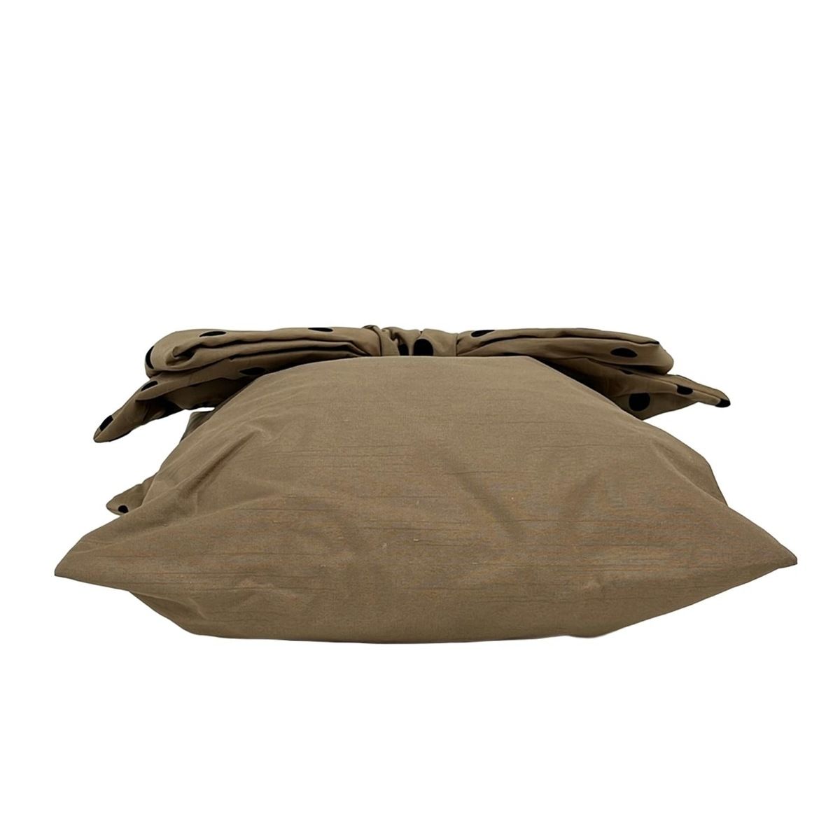 MUGUET(ミュゲ) トートバッグ - ベージュ×黒 ドット柄/リボン - メルカリ