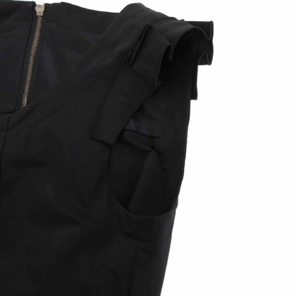 フォクシー ワンピース フリル 40 黒 新品未使用 フォクシーニューヨーク FOXEY NEW YORK リボンワンピース フリル