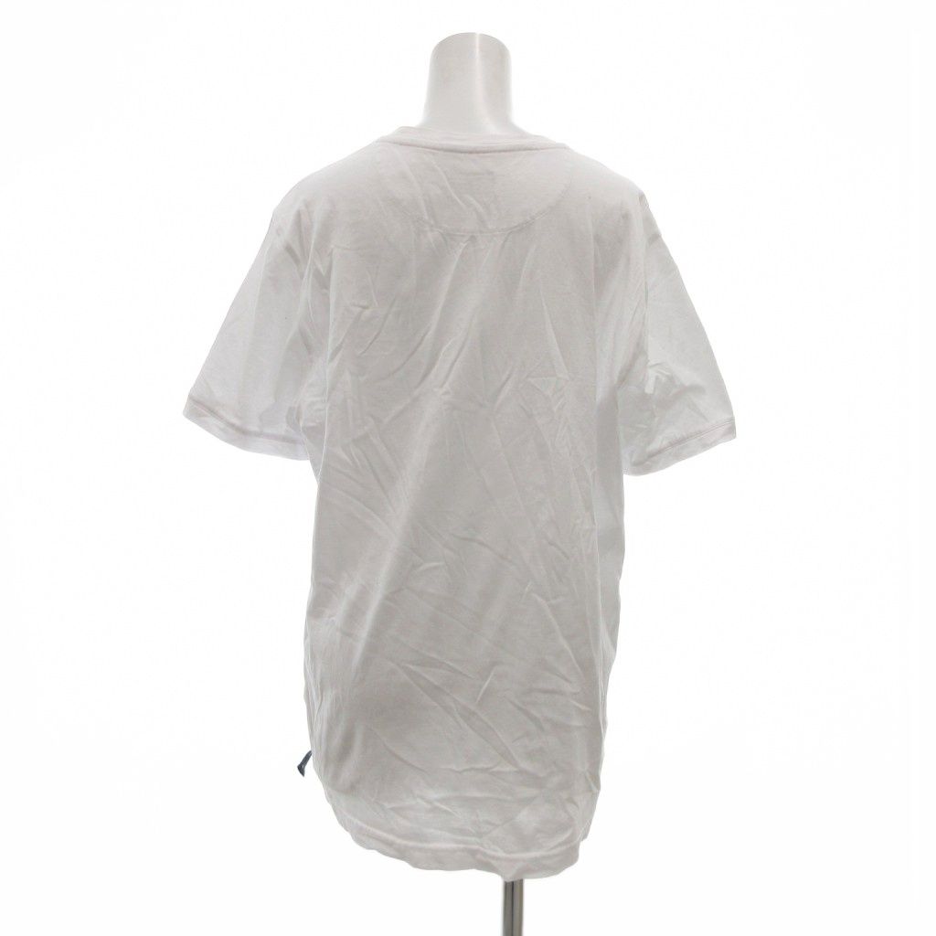 フェンディ FENDI Tシャツ カットソー ロゴ刺繍 半袖 L 白 ホワイト JS GY 53