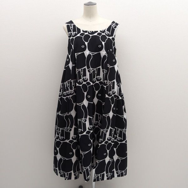 COMME des GARCONS コムデギャルソン ベアブリック ワンピース 総柄 ブラック ホワイト サイズS GG O 014 レディース ガールズ LADY 女性 婦人 レディースファッション