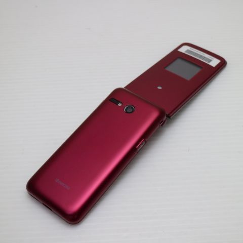 新品同様 かんたんケータイ ライト KYF43 ワインレッド スマホ 白ロム