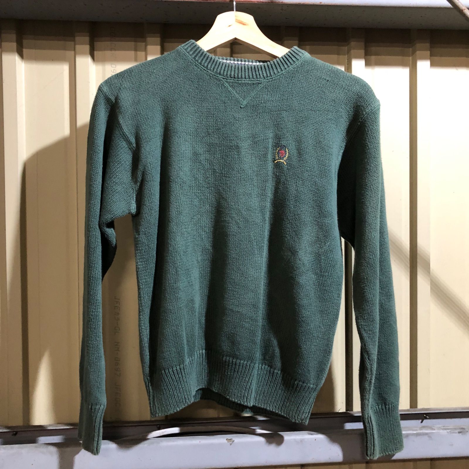 1209 TOMMY HILFIGER セーター グリーン S トミーヒルフィガー ニット