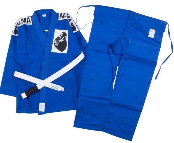 ALMA 海外製柔術着 上下セット 白帯付 JU 2 A 1 BU 青