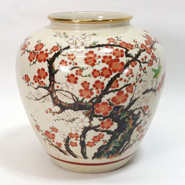 【 九谷焼 / 花瓶 】 陶寿 伝統陶芸 九谷 鳥 骨董品 花瓶 九谷焼/庄三/花瓶/骨董/アンティーク | 骨董・アンティークの