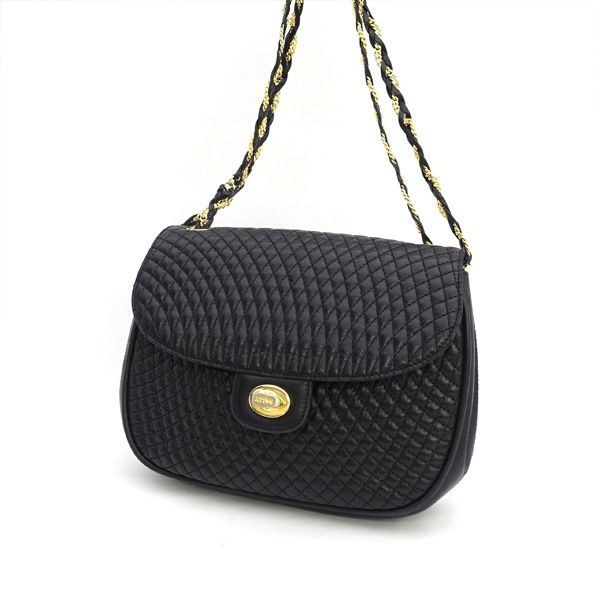 バリー ショルダーバック キルティング チェーン Bロゴ ブラック レザー BALLY バリー キルティング チェーン ショルダーバッグ ブラック Bロゴ