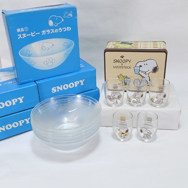 SNOOPY ◇【洋食器】スヌーピー/ガラス食器セット（ボウル・タンブラー