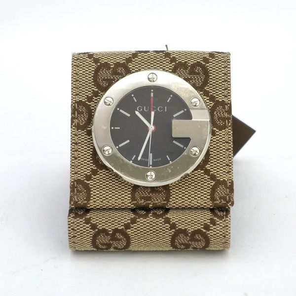 GUCCI グッチ トラベルクロック 置き時計 GGキャンバス 腕時計 うでとけい ウォッチ Watch クォーツ ブランド