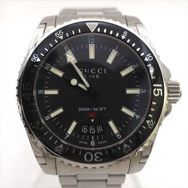 GUCCI / グッチ ◇グッチダイブ シェリーライン 黒文字盤 クォーツ