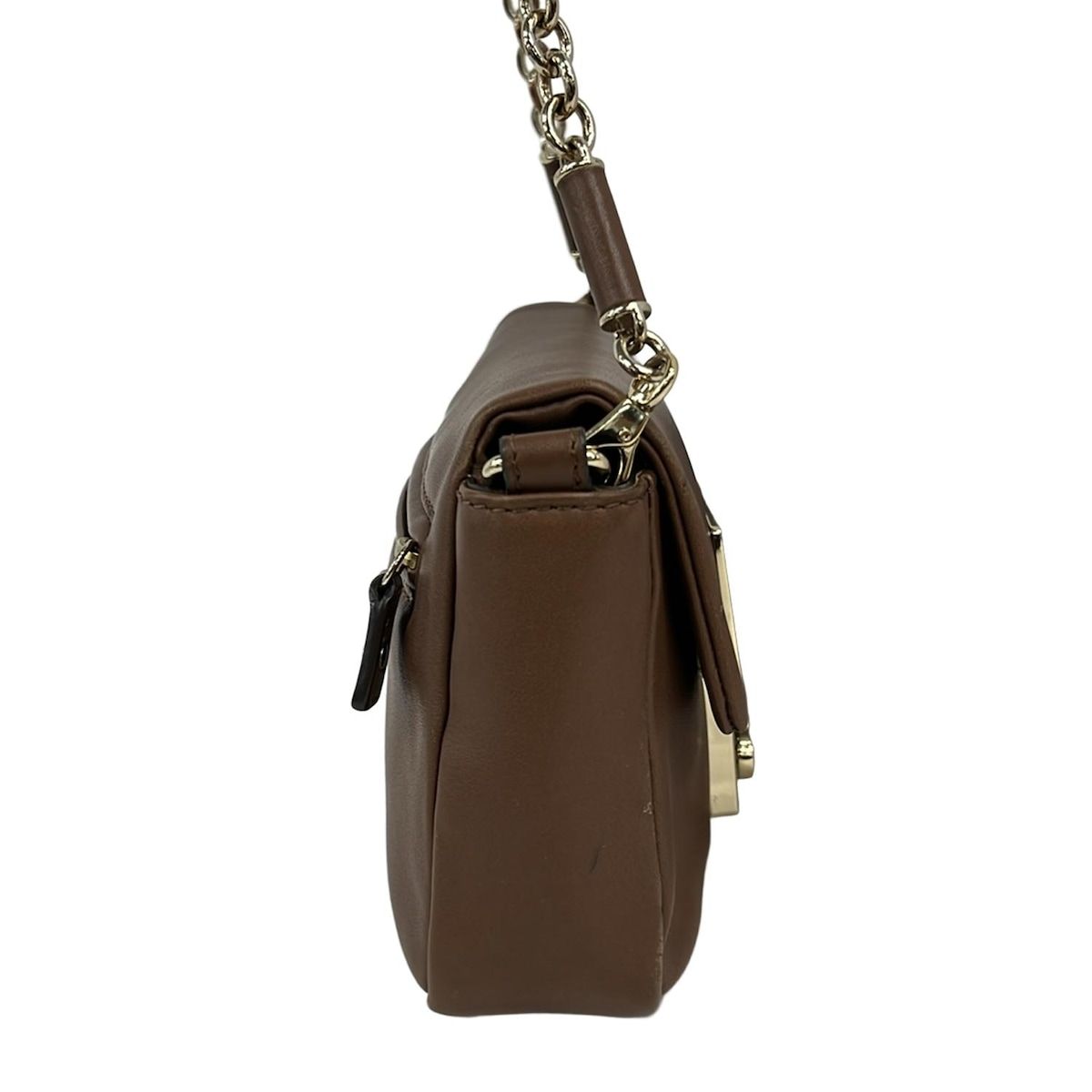 アニヤハインドマーチ ショルダーバッグ - ダークブラウン×ゴールド