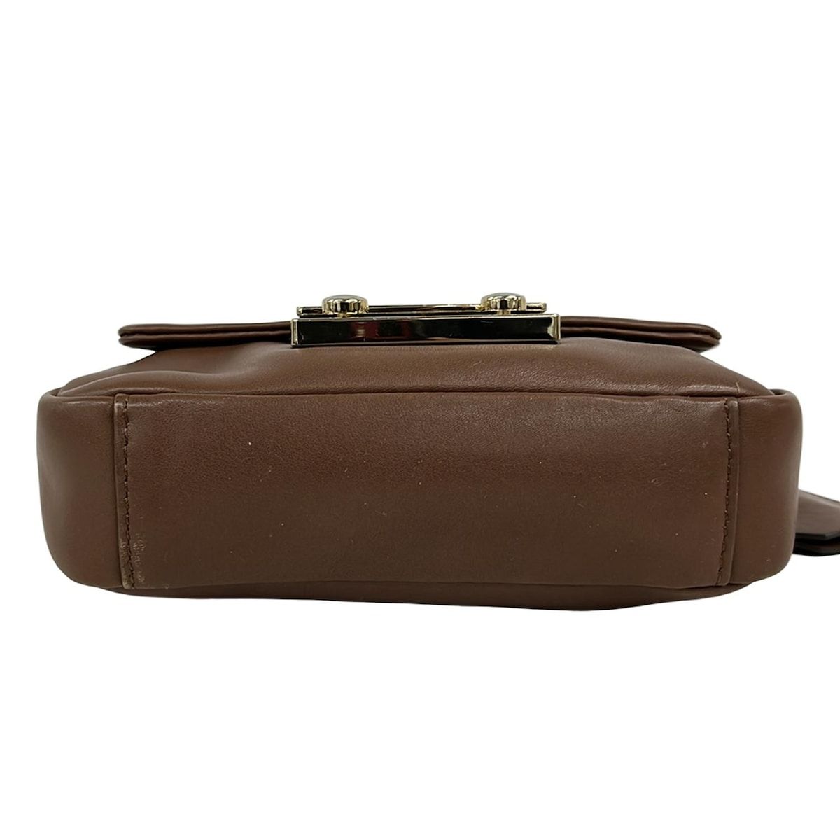 アニヤハインドマーチ ショルダーバッグ - ダークブラウン×ゴールド