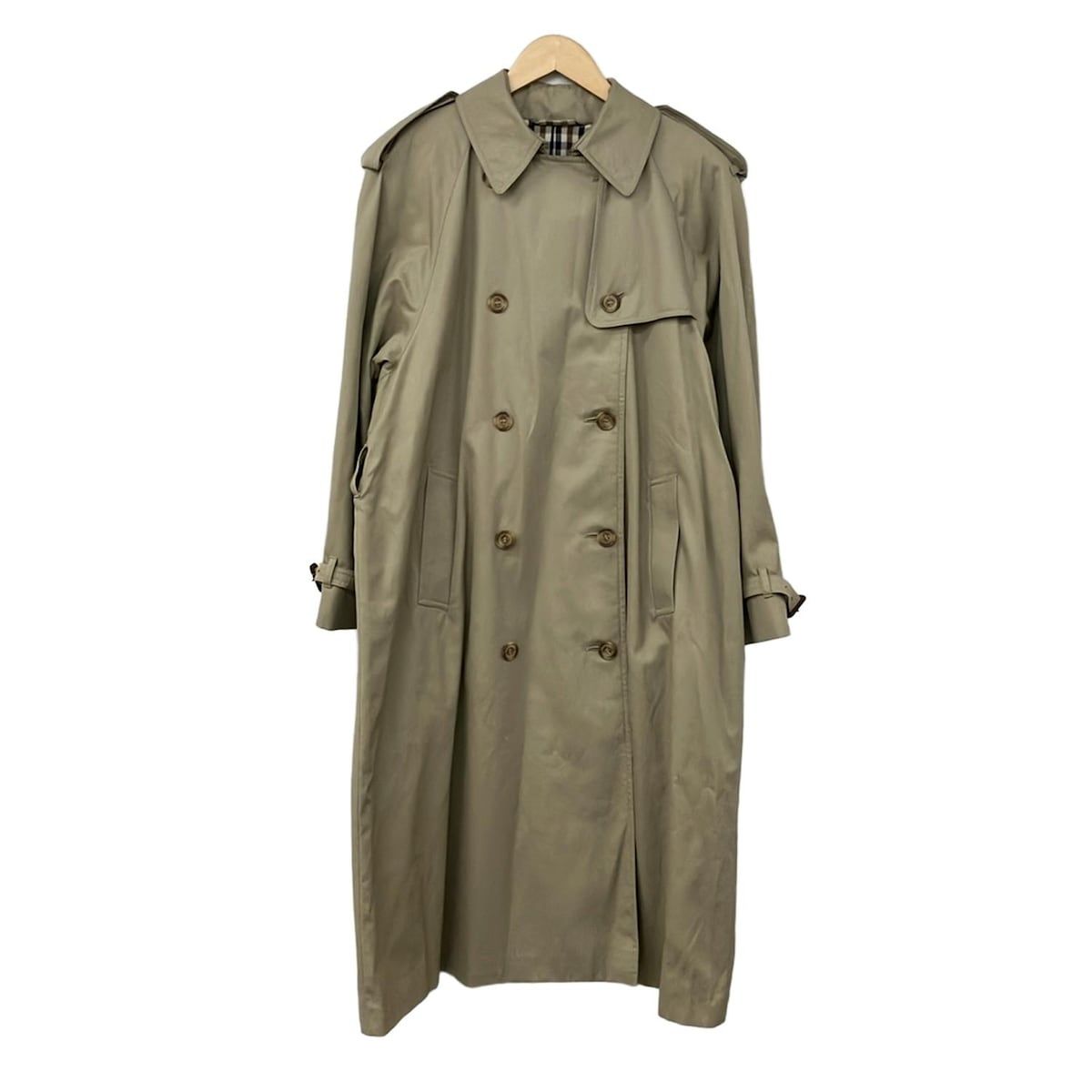 Aquascutum アクアスキュータム トレンチコート サイズ5 F M レディース ベージュ 長袖 肩パッド 春 秋