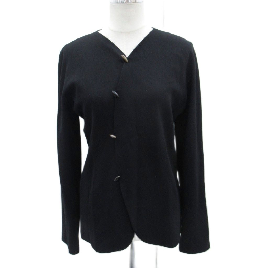 ヨーガンレール JURGEN LEHL ノーカラージャケット ミドル丈 L 黒