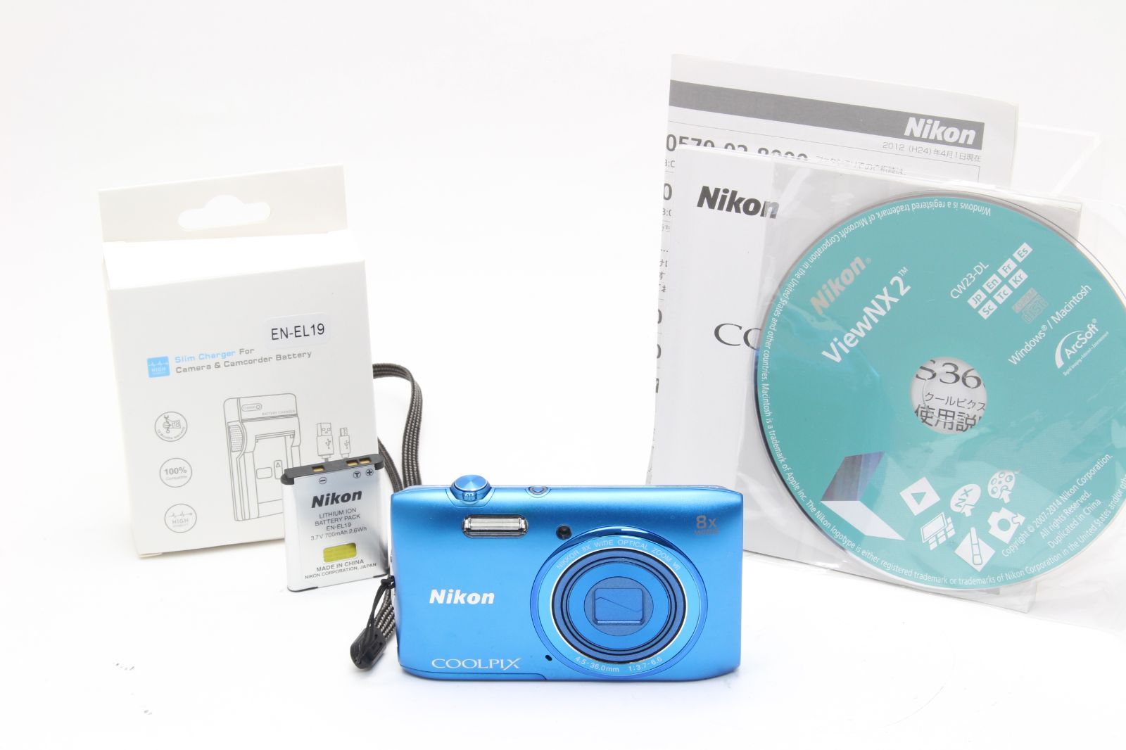 A (美品) Nikon ニコン COOLPIX S3600 ブルー 初期不良返品無料 12-30