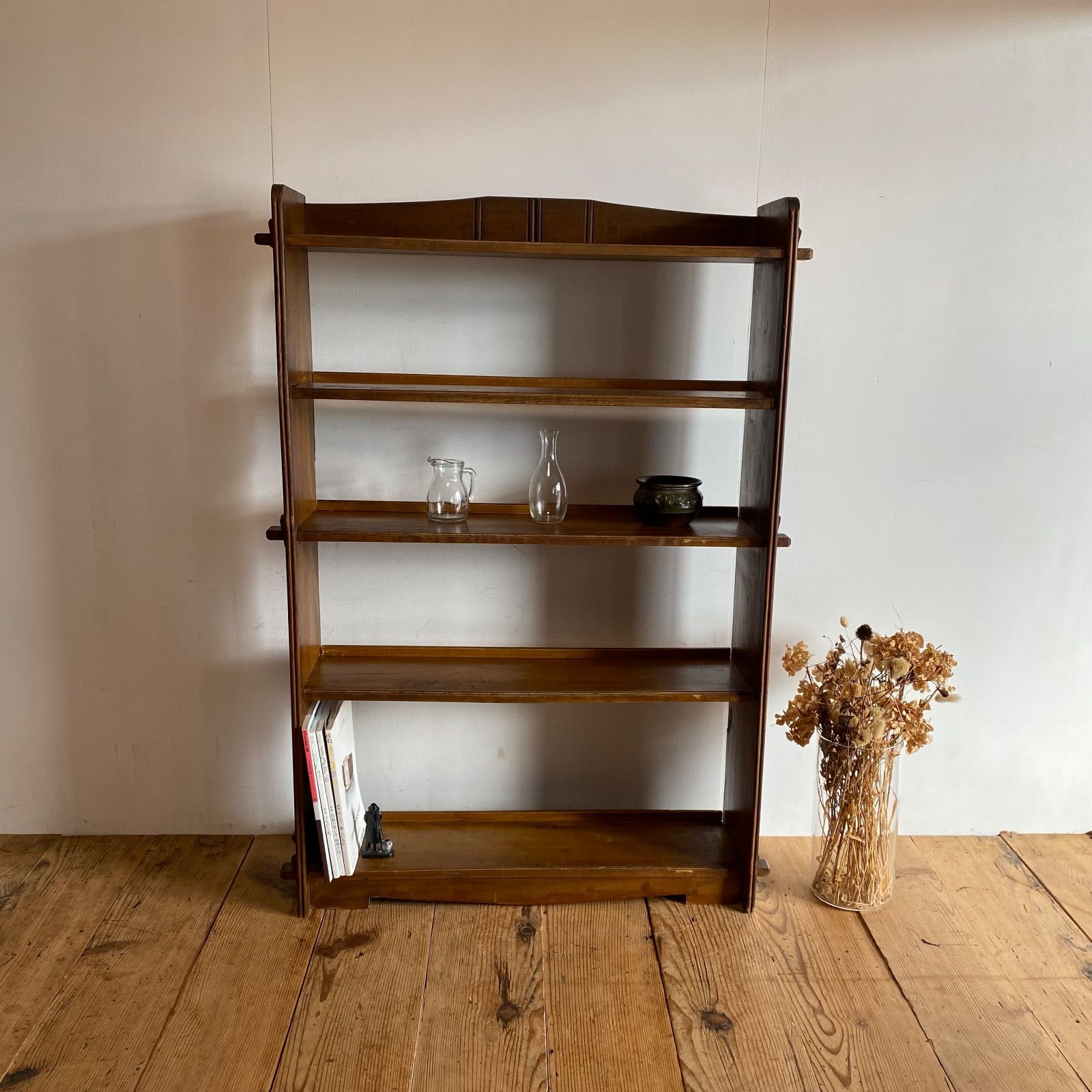 欅　無垢　古木　本棚　棚　飾り棚　古家具　アンティーク　オープンラック アンティーク 楔 古家具 本棚 オープンシェルフ 木製棚 飾り棚 古道具