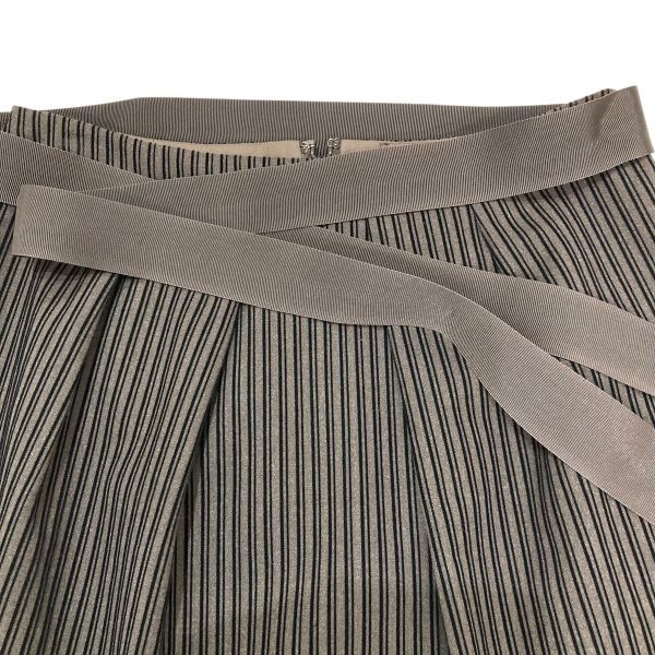 レリアン leilian スカート 膝丈 タック セミタイト ダークブラウン ウール混 9号 M レディース B 5 Y 058