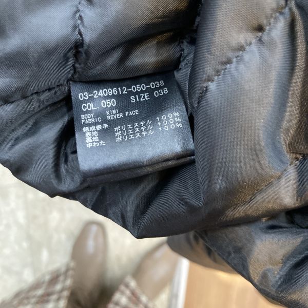  セオリーリュクス Theory luxe パデットコート 長袖 ショート丈 中綿 キルティング ジャケット 黒 38 M 9号 レディース T 5 Y 032 キルティングジャケット ジャケット アウター