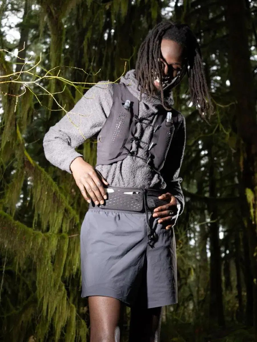 3 4 gnuhr ヌア ランニング ショーツ anthracite