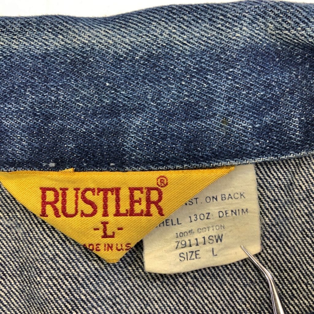 RUSTLER ラスラー　デニムジャケット 緑　L ゆるだぼ　古着 RUSTLER ラスラー デニムジャケット 緑 L ゆるだぼ 古着 古着 80年代
