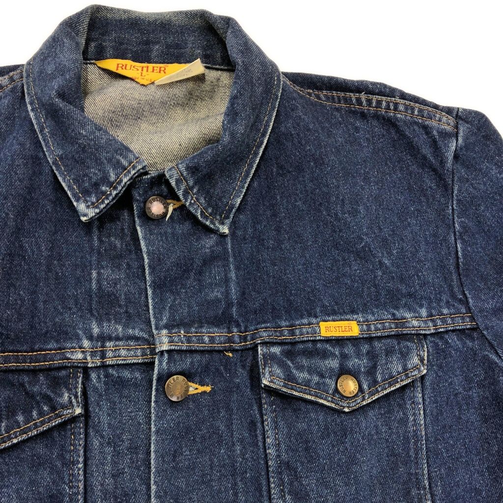 80年代 USA製 RUSTLER ラスラー デニムジャケット ブルー(メンズ L