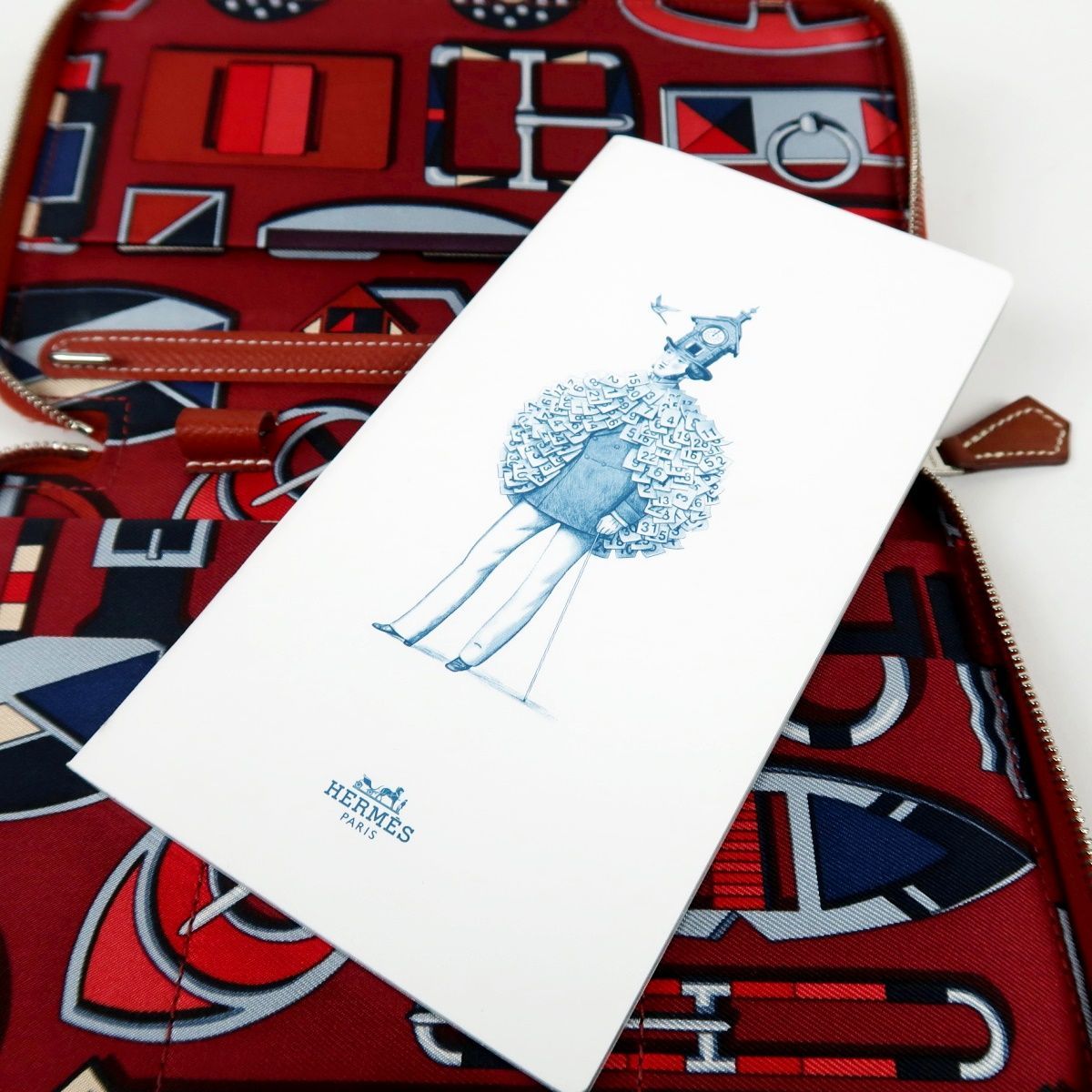  超 HERMES エルメス アジェンダ シルクイン 手帳カバー ブラウン系 フランス製 長財布 X刻 TT 51 その他 小物