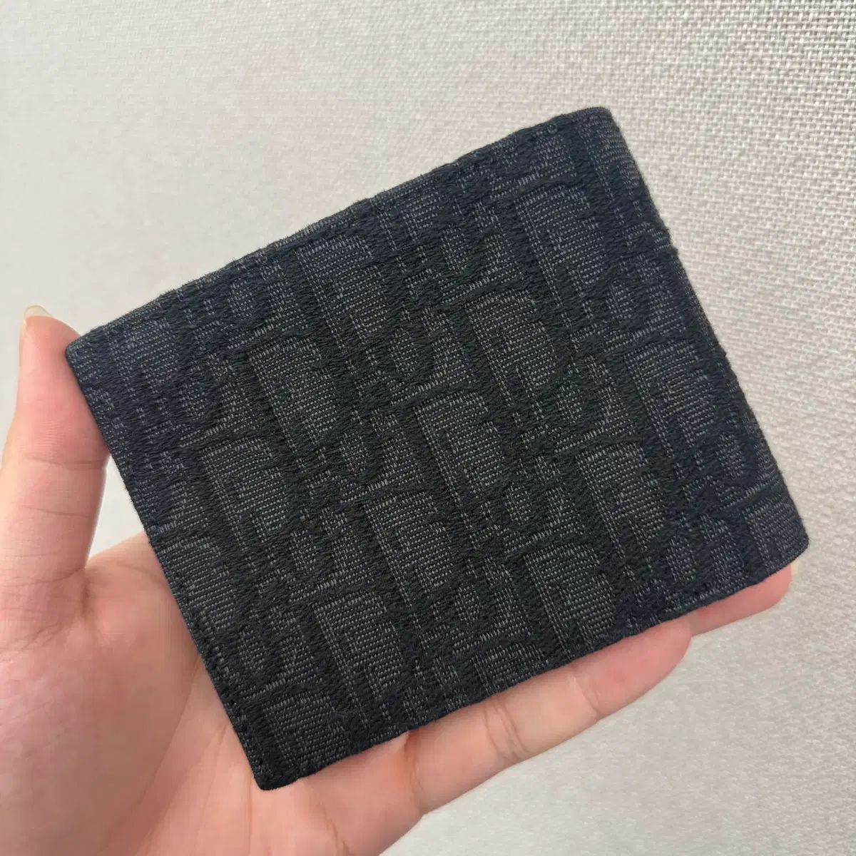 クリーム版 OS ディオール オブリーク 二つ折り財布 ブラック