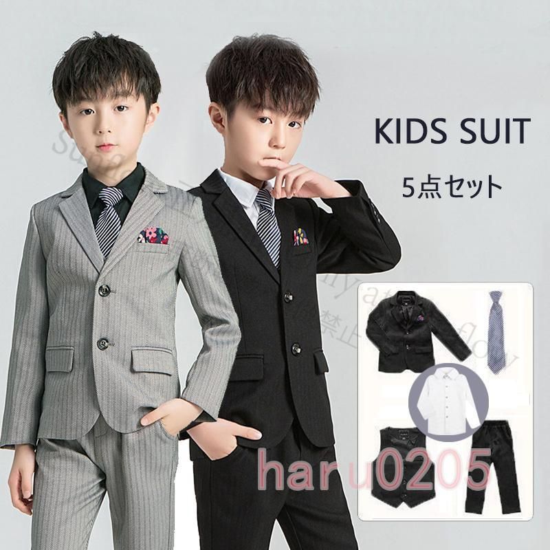新品未使用】男の子 フォーマル 卒業式 小学校 スーツ 5点セット 4点 